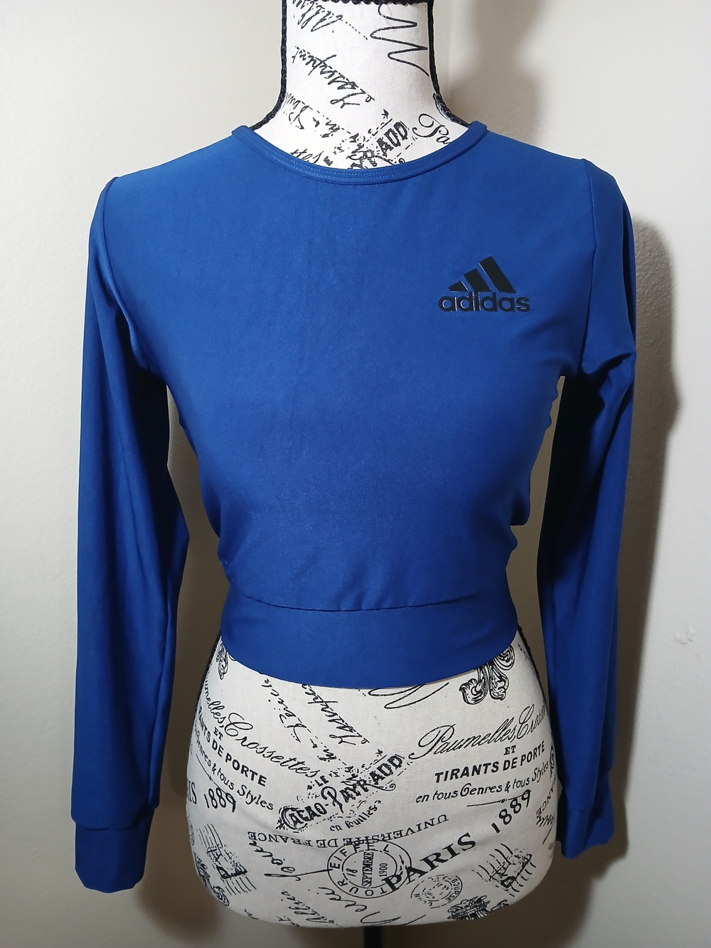 Adidas Women’s Long Sleeve Crop Top - Blue